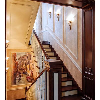 Лестница с фигурными балясинами из ясеня ЛМ 16