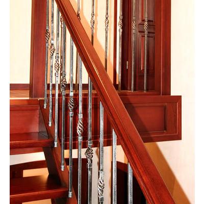 Маршевая лестница с кованными перилами ЛМ 25