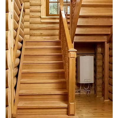 П-образная лестница в срубовой дом ЛМ 32