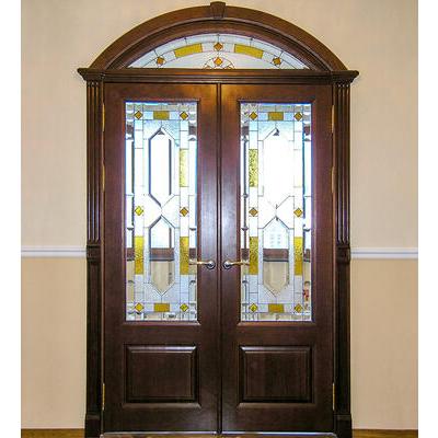 Дверь из массива дерева со стеклом ДМ 39