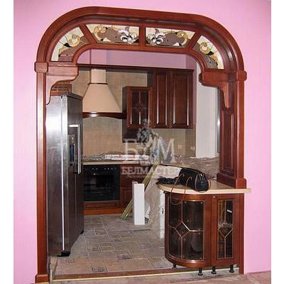 Межкомнатная арка с витражом АМ 07